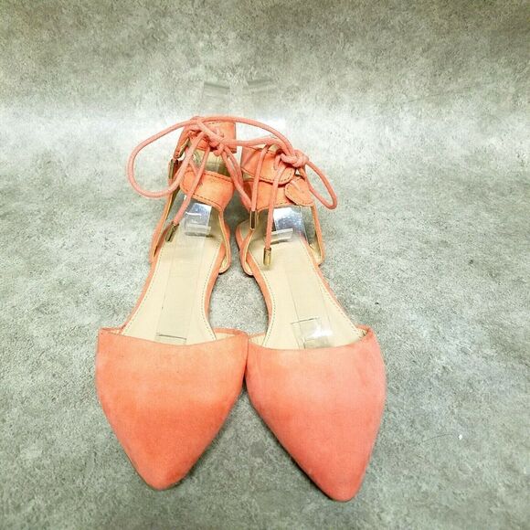 Charlotte Russe Womens Ariel Size 6 Pink Ankle Strap D'Orsay Pointed Toe Flats - Picture 4 of 10